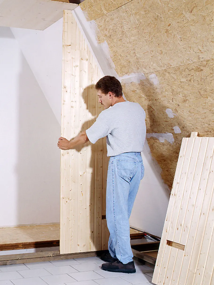 Bausatz für die Sauna: Schritt 3 von 11 Sauna in Dachschräge
