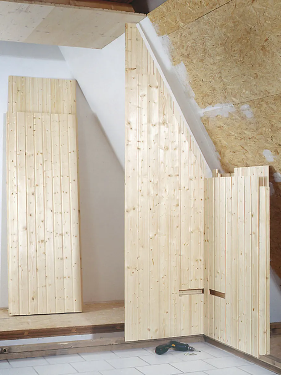 Bausatz für die Sauna: Schritt 5 von 11 Sauna in Dachschräge