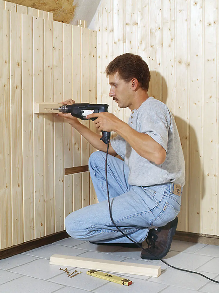 Bausatz für die Sauna: Schritt 6 von 11 Sauna in Dachschräge