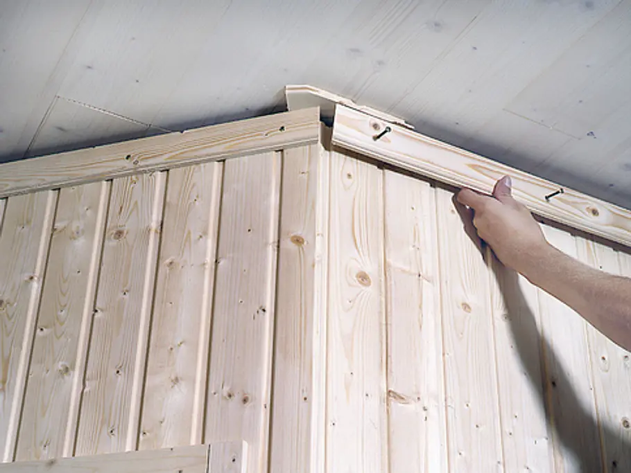 Bausatz für die Sauna: Schritt 11 von 11 Sauna in Dachschräge