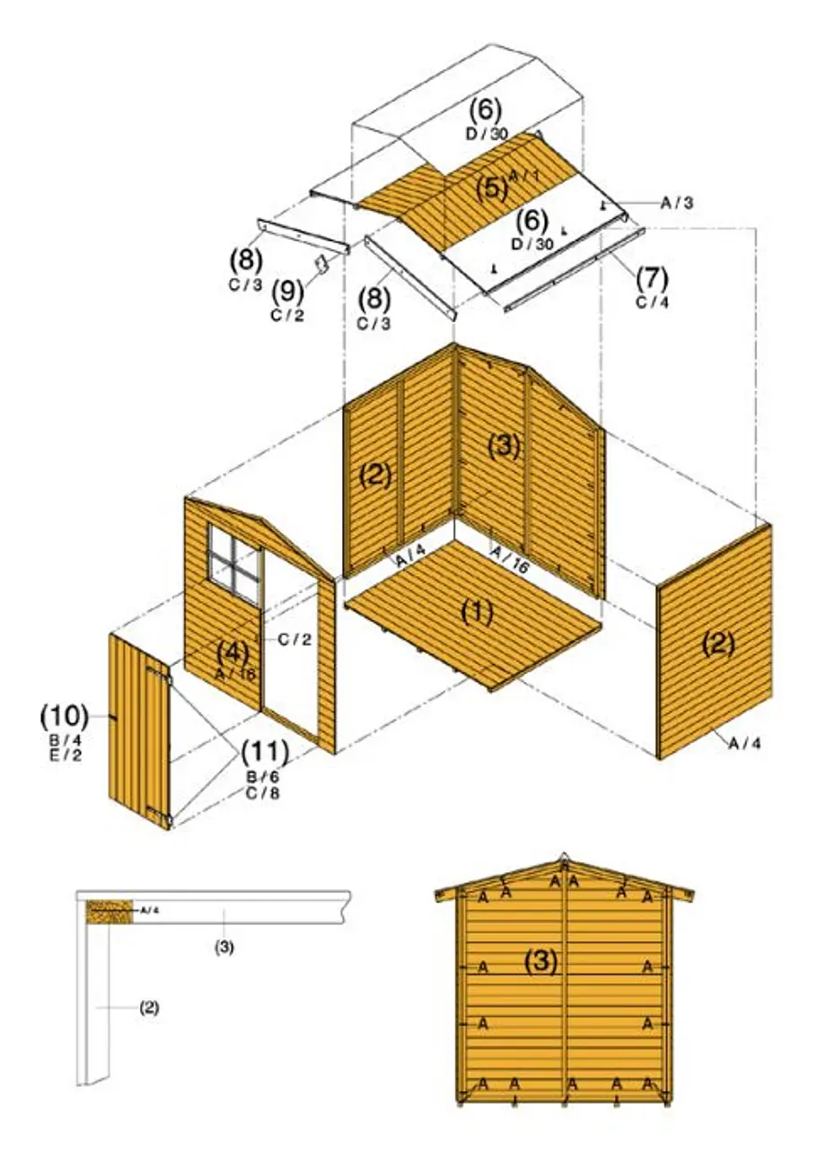Zeichnung Geräteschuppen Geräteschuppen