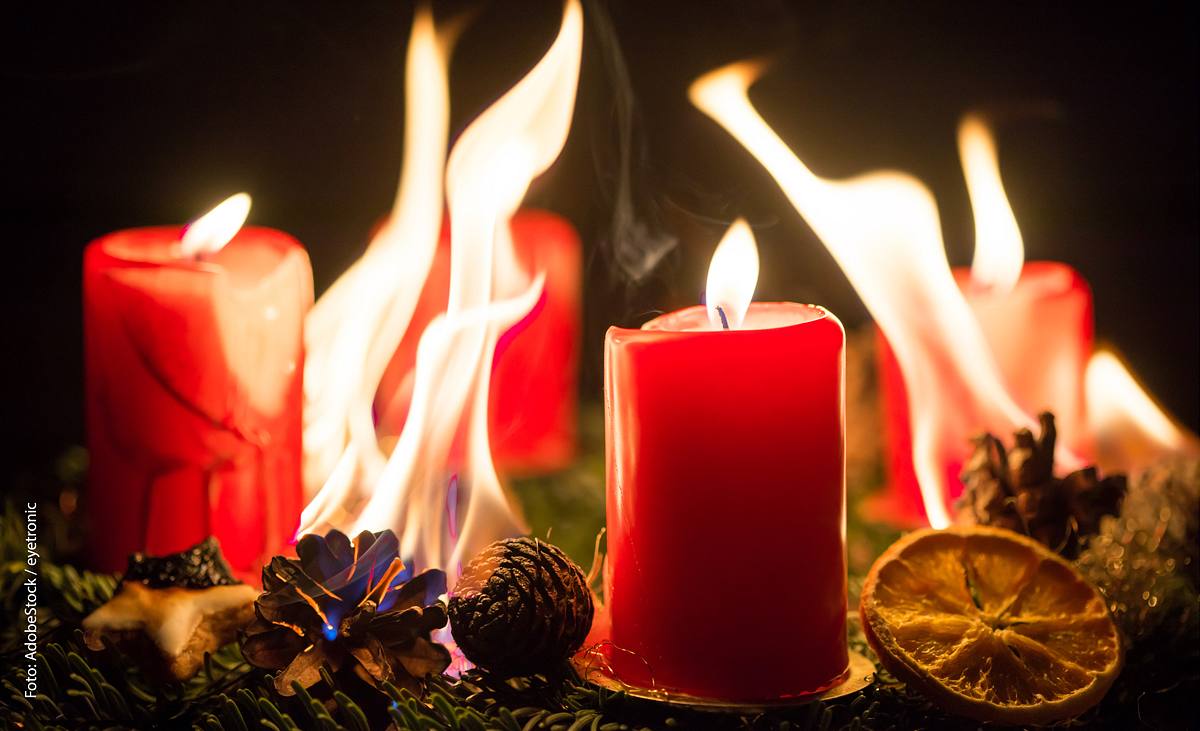 Adventskranz Flammen