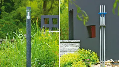 Gartenlampe aus Altglas