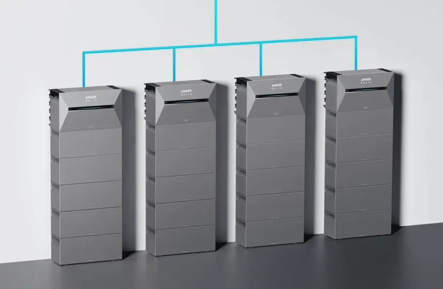 Anker Solix Solarbank 3 Pro erweiterbar Vier Speichtertürme mit Anker Solarbank 3 Pro Modulen