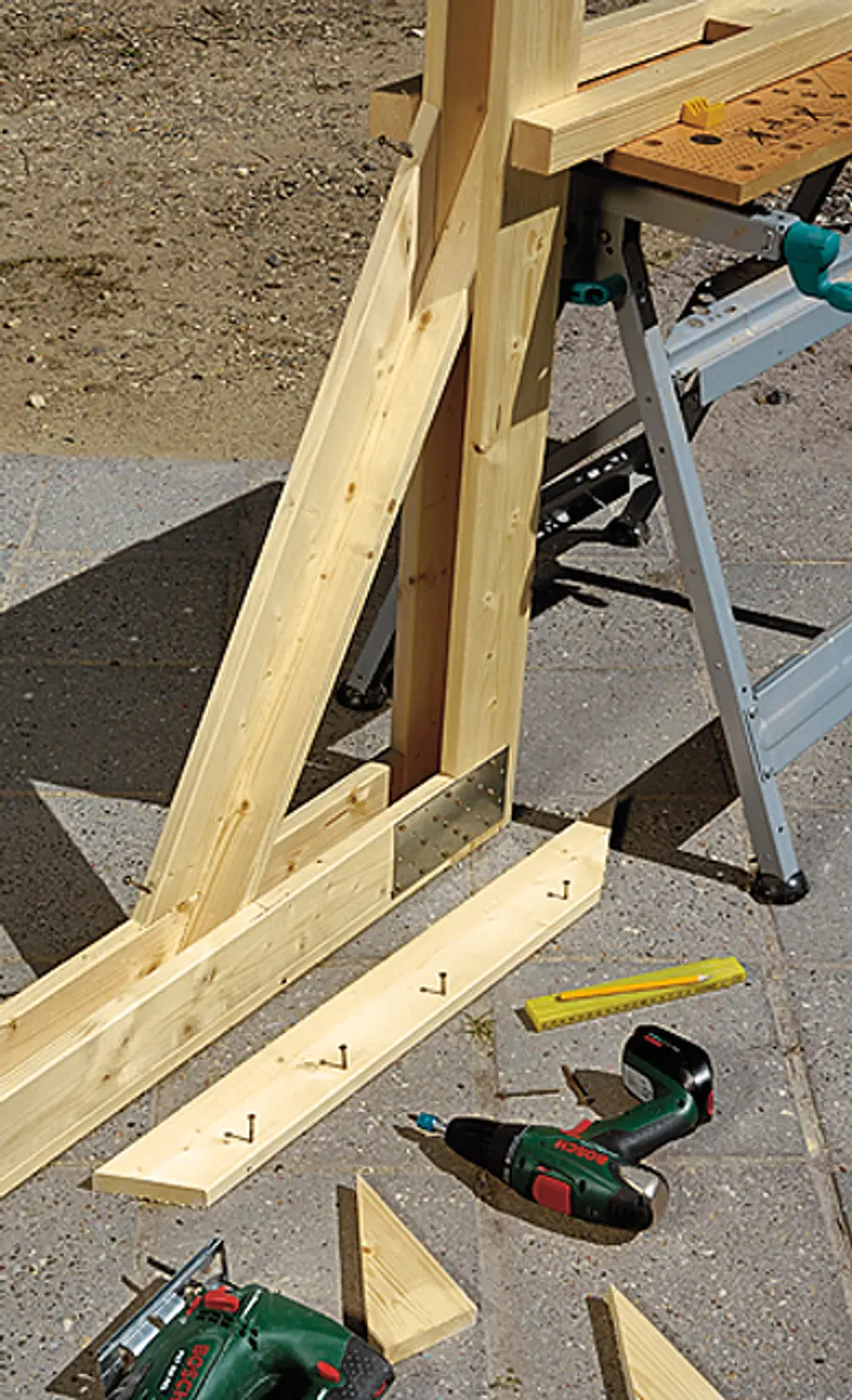 Bikeport bauen: Schritt 23 von 47 Fahrradständer selber bauen