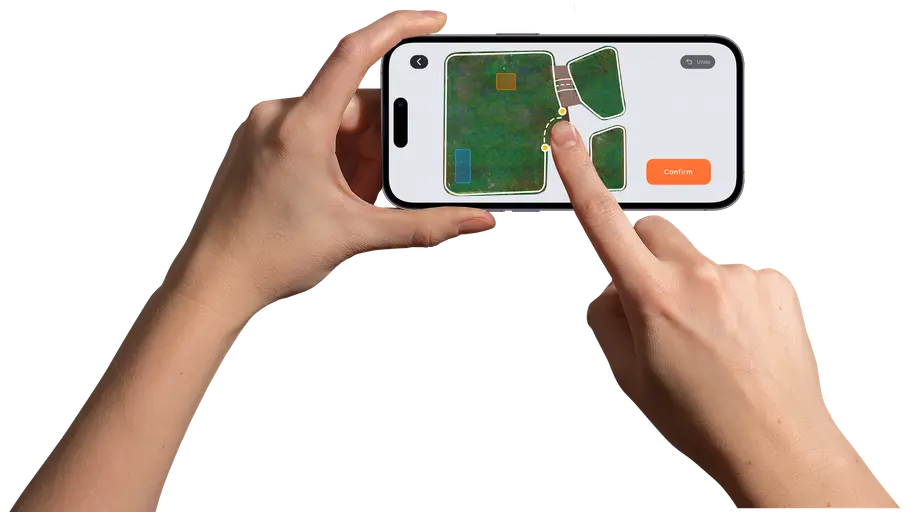 App zur Programmierung App auf dem Handy zur Programmierung des Mähroboters