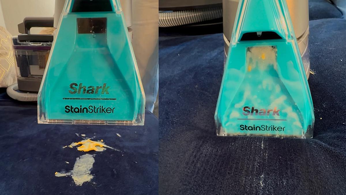 Shark StainStriker entfernt frische Flecken vom Sofa – Testbericht und Anwendung