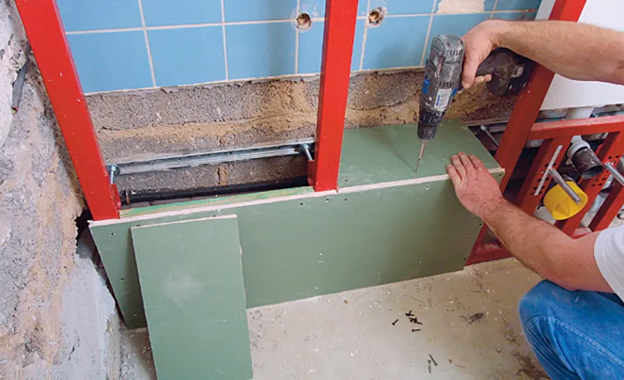 Bad-Ablage bauen: Schritt 9 von 24 Boden einlegen