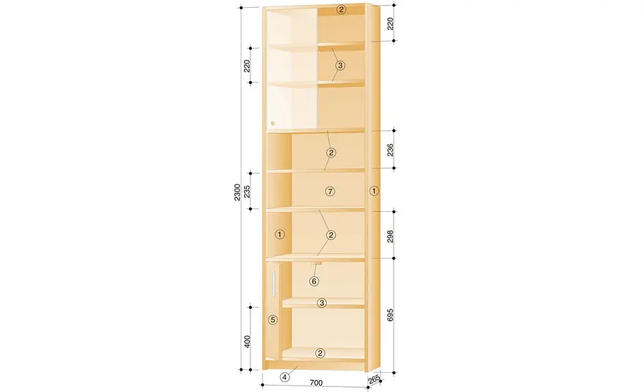 Badschrank hoch Badschrank: Zeichnung