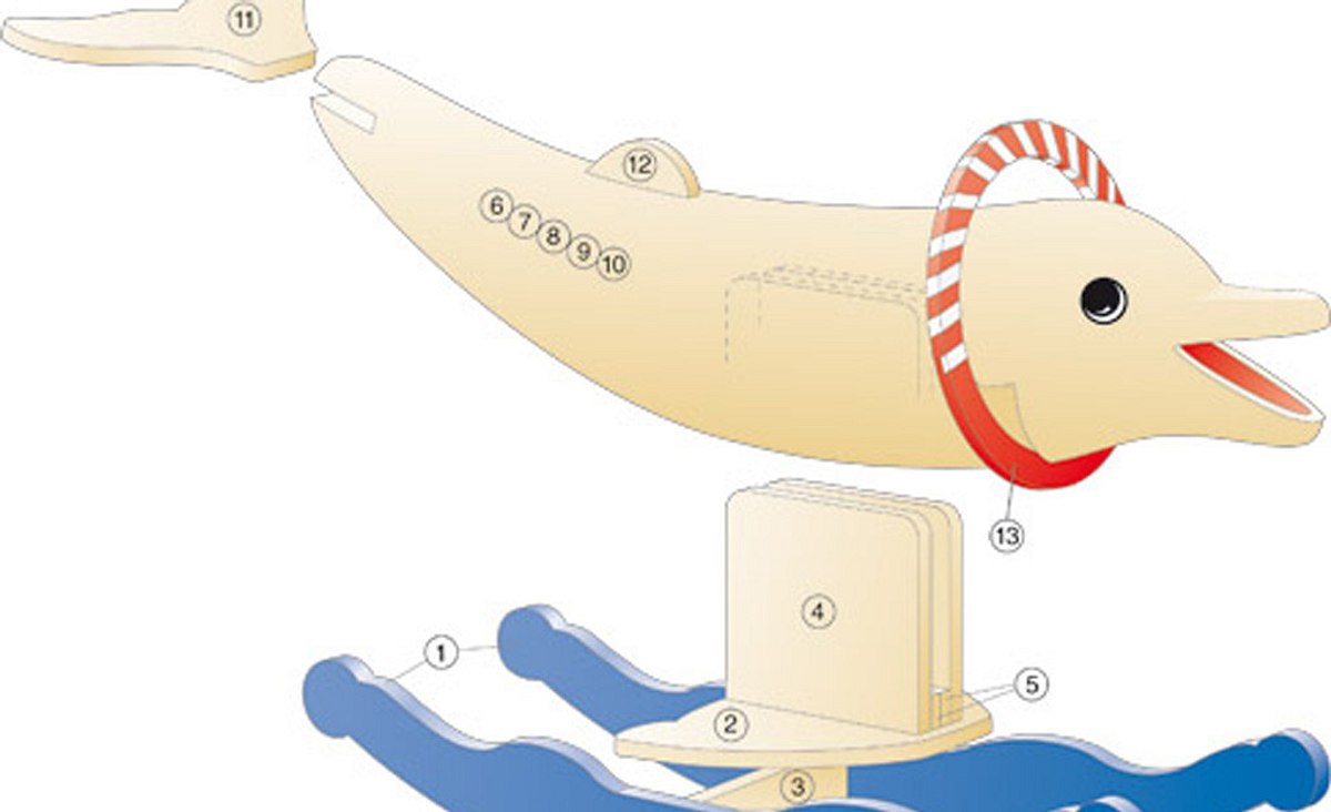 Schaukel-Delphin: Zeichnung