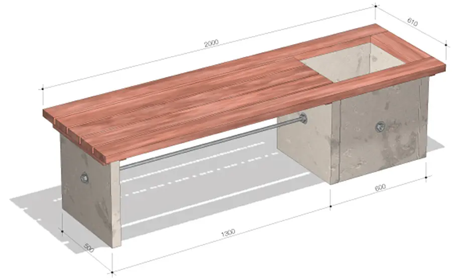 Bank aus Betonplatten Gartenbank aus Beton