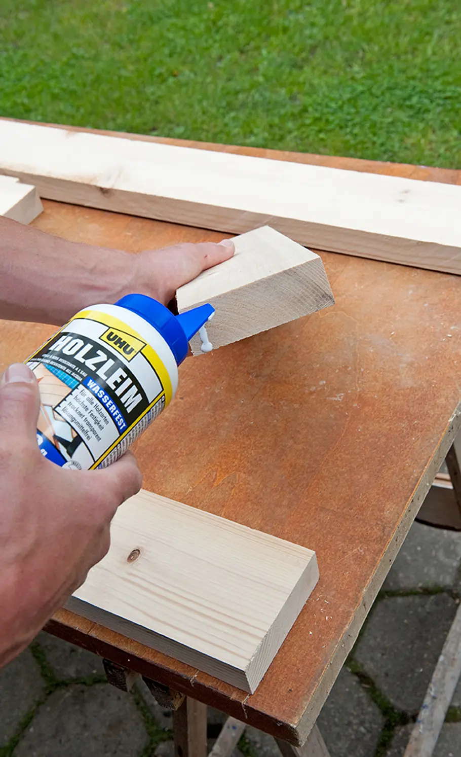 Bank aus Betonplatten Gartenbank aus Beton