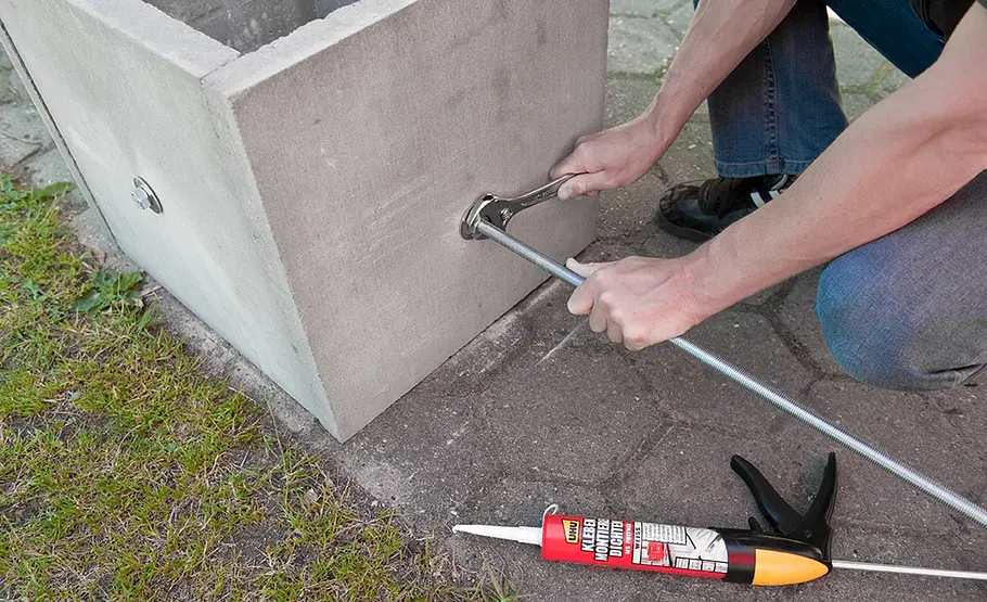 Bank aus Betonplatten Gartenbank aus Beton