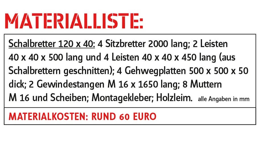 Gartenbank aus Betonplatten Gartenbank aus Betonplatten