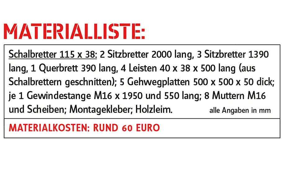 Bank aus Betonplatten Gartenbank aus Beton