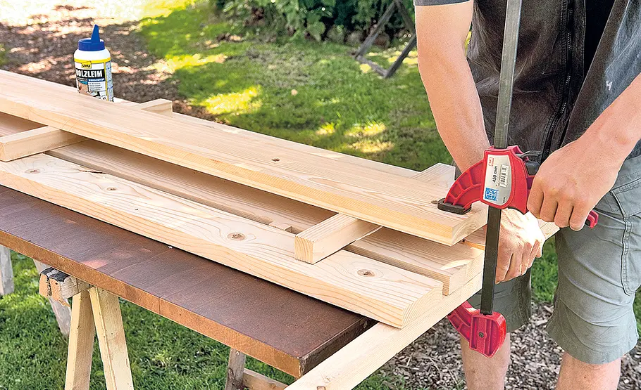 Gartenbank aus Betonplatten Gartenbank aus Beton