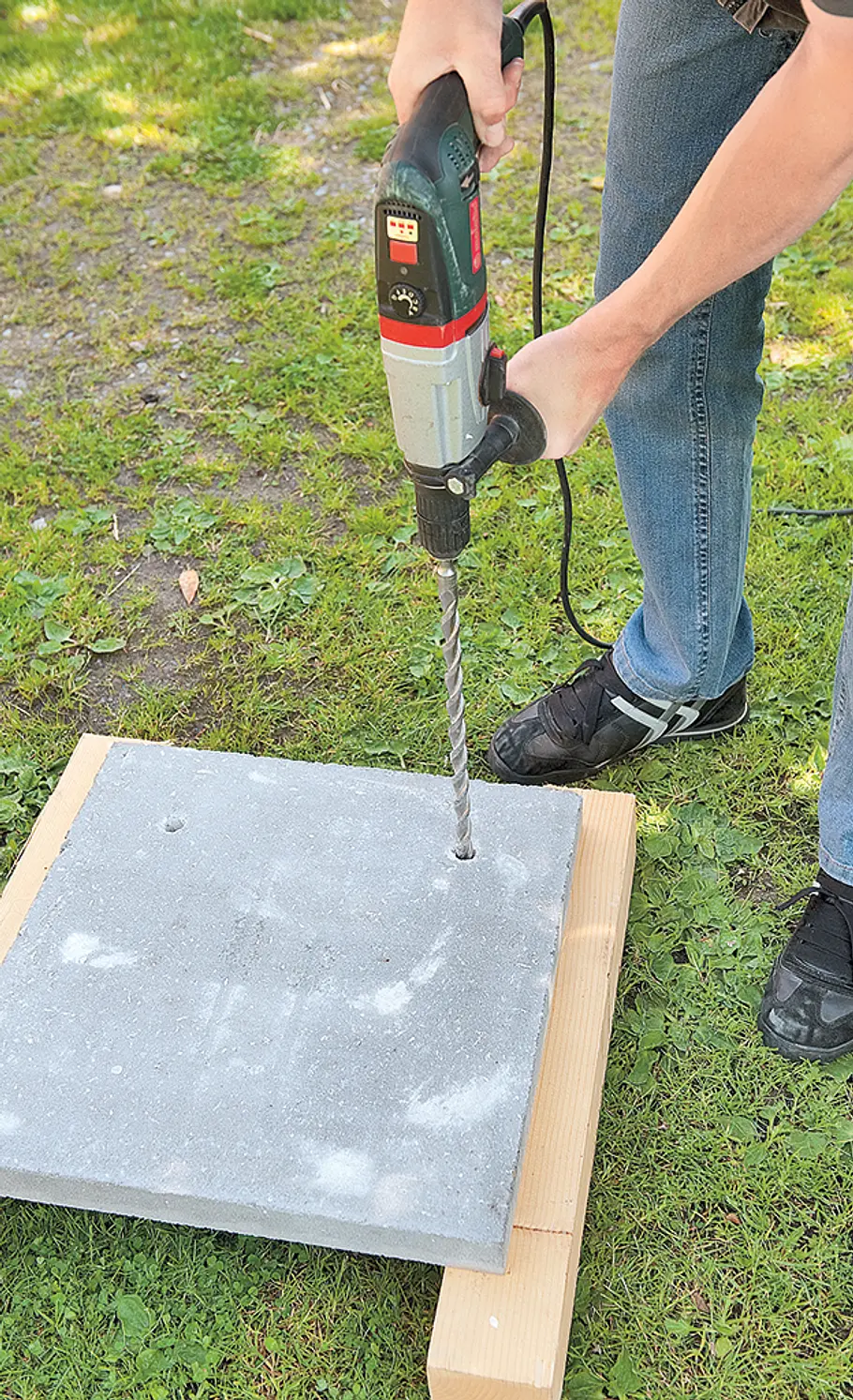 Gartenbank aus Betonplatten Gartenbank aus Beton