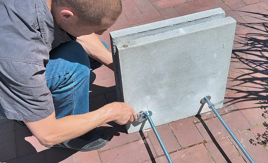 Gartenbank aus Betonplatten Gartenbank aus Beton