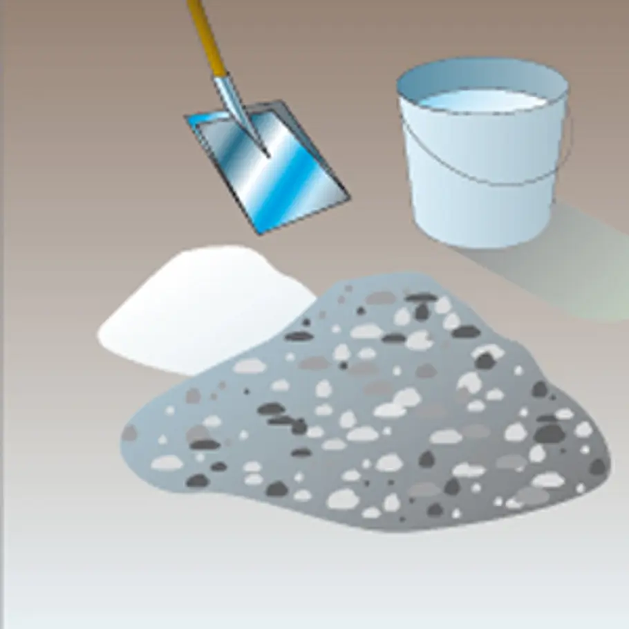 Mörtel anmischen Beton mischen