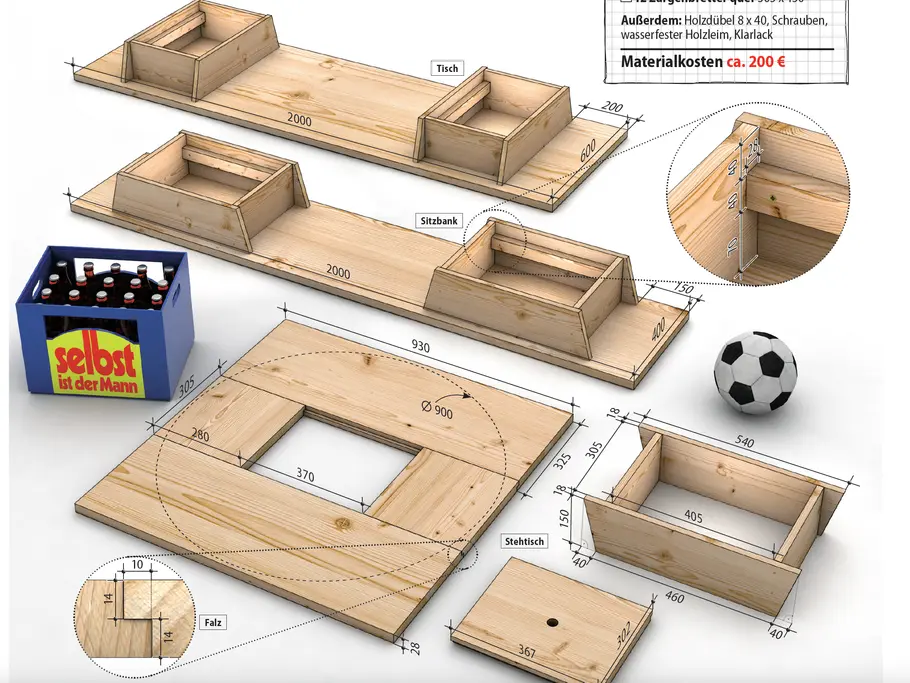 Bierkasten-Tisch & -Sitz bauen Bierkasten-Tisch & -Sitz bauen