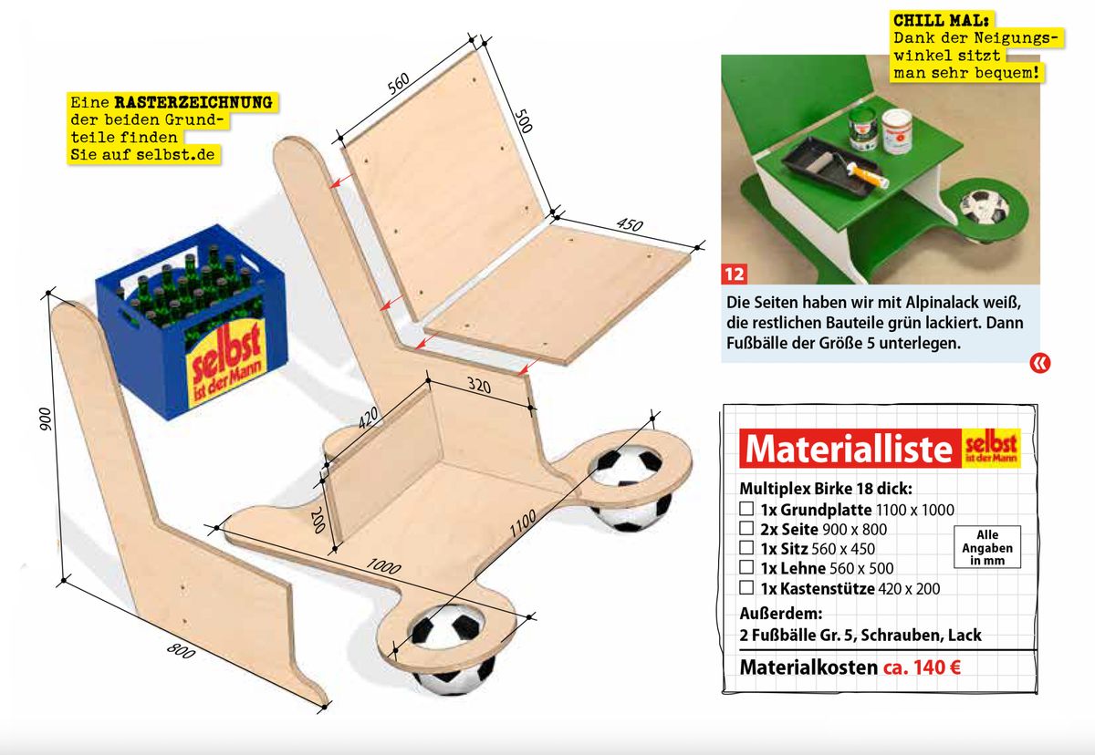 Bierkasten-Sessel Material Bierkasten-Sessel Material