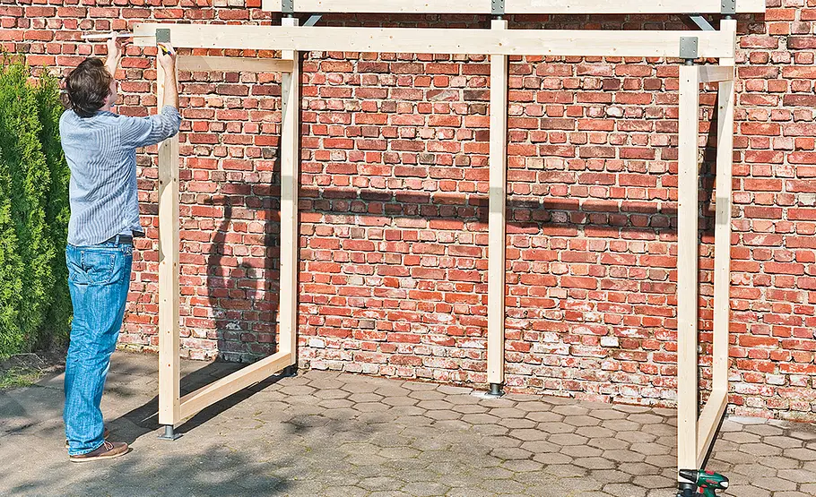 Bikeport bauen Holz-Fahrradschuppen