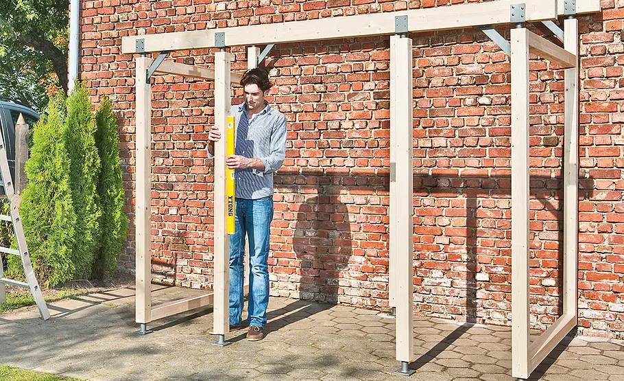 Bikeport bauen Holz-Fahrradschuppen