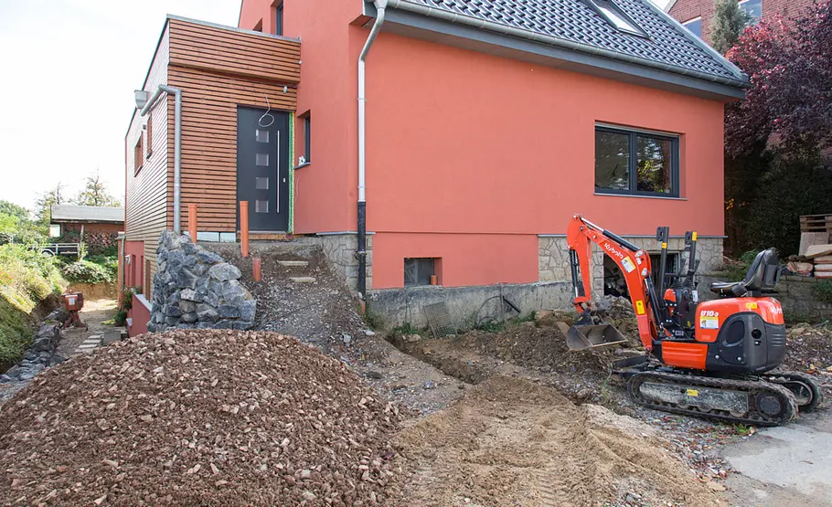 Treppe aus Blockstufen setzen Blockstufen