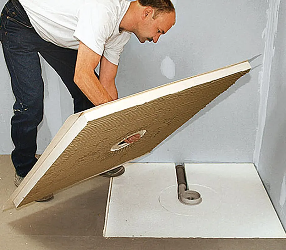 Bodengleiche Dusche aus Polystyrol Bodengleiche Dusche einbauen