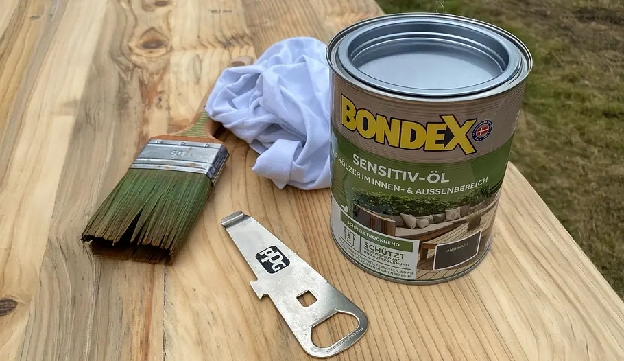 Bondex sensitiv Öl und Pinsel