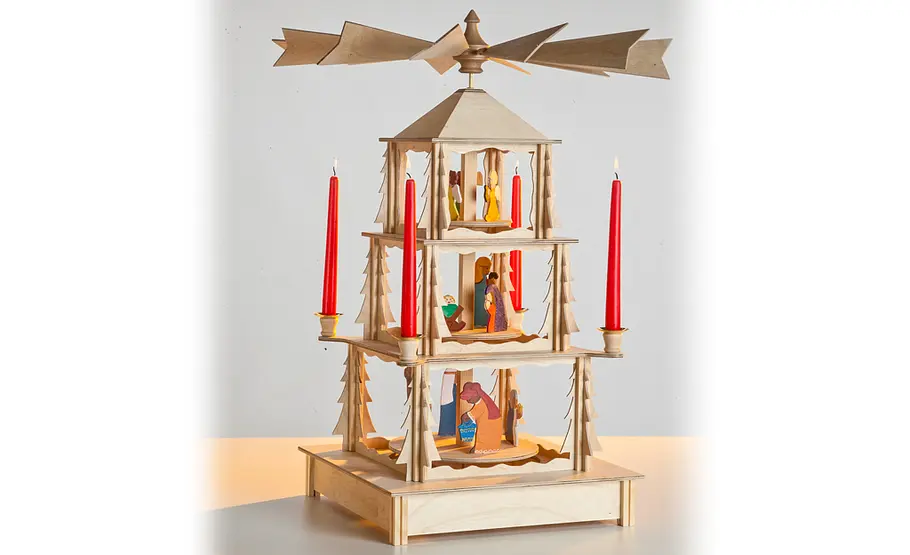 Weihnachtspyramide bauen Bauplan: Weihnachts-Karussell