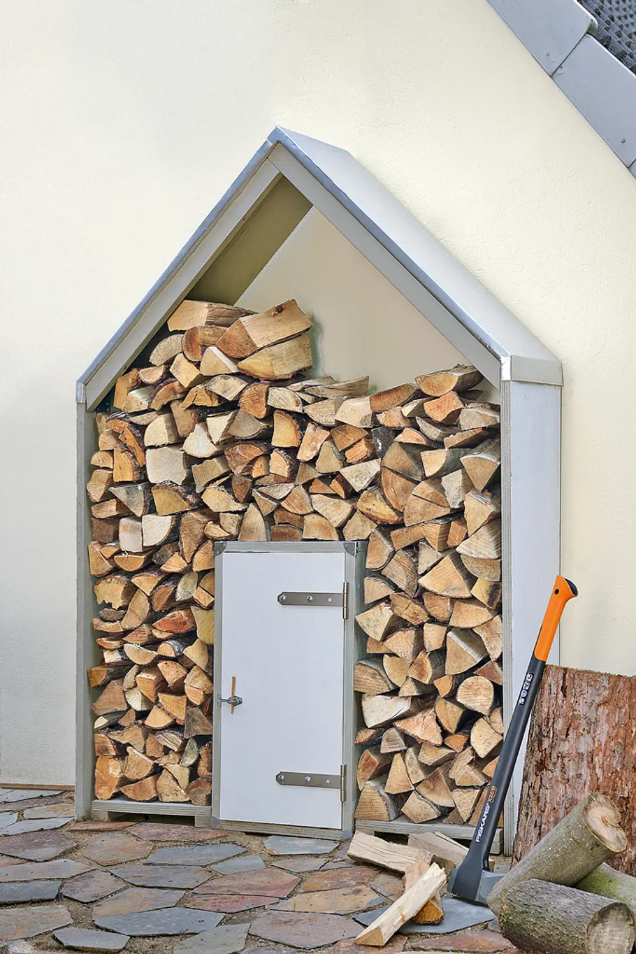 Brennholzregal selber bauen Brennholzregal