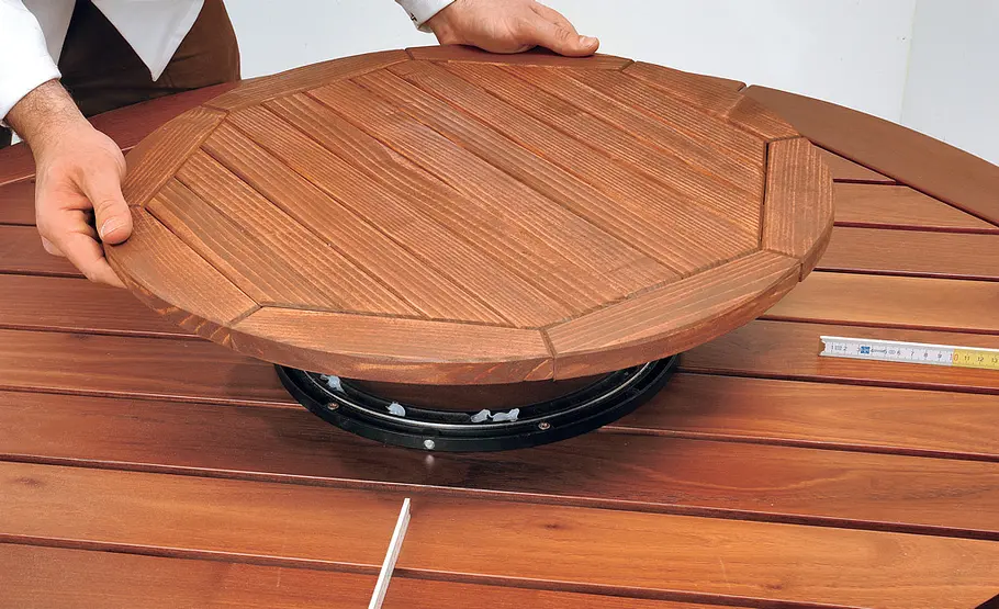 Drehteller selber bauen Drehteller: Platte aufsetzen