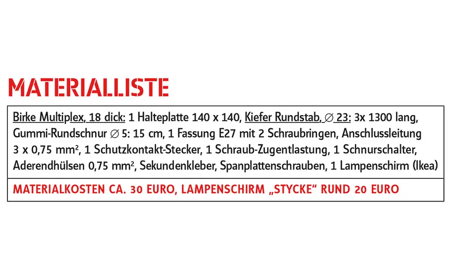 Dreibein selber bauen Dreibein-Leuchte bauen