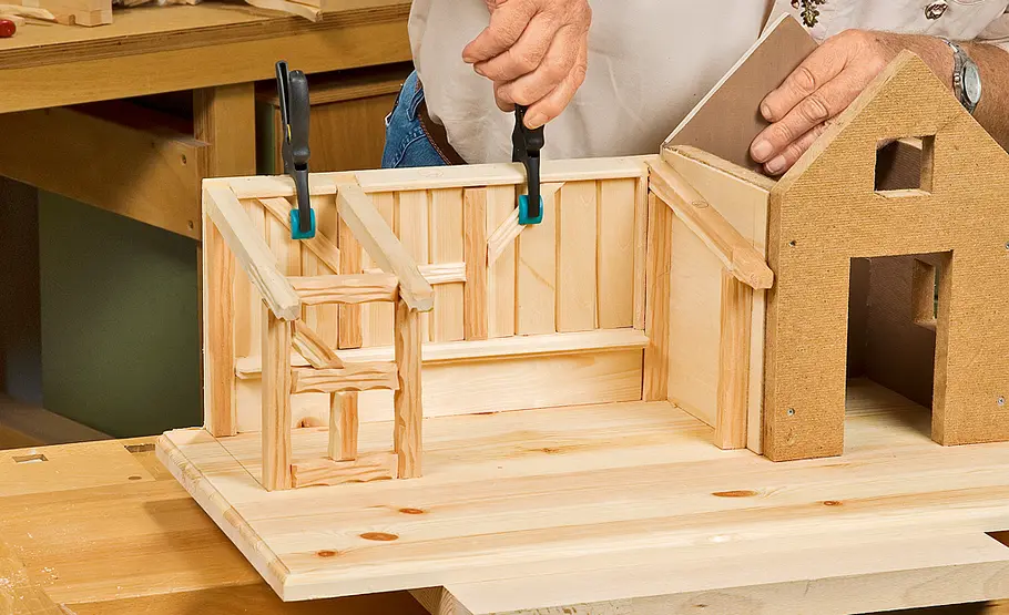 Fachwerkkrippe bauen: Schritt 28 von 60 Fachwerk: Kopfband
