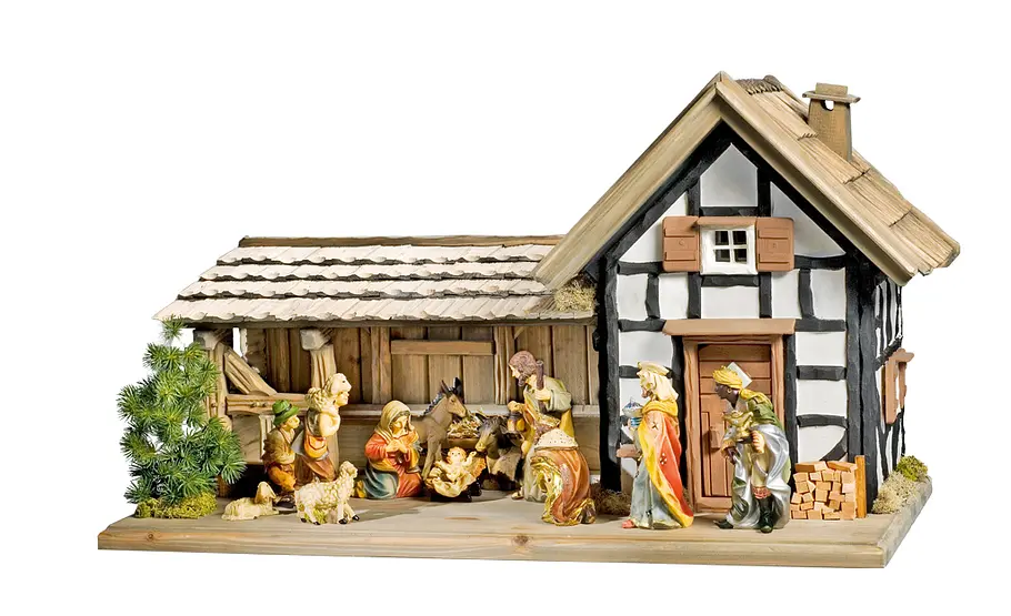 Fachwerkkrippe bauen: Schritt 60 von 60 Fachwerkkrippe selber bauen