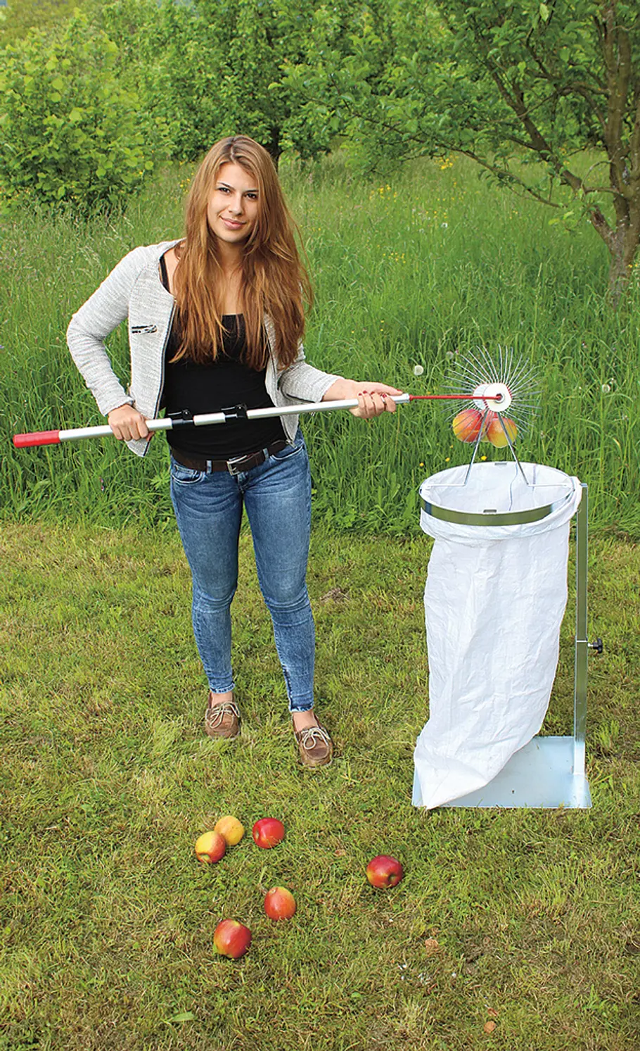 Apfelsammler Roll-Blitz Apfelernte