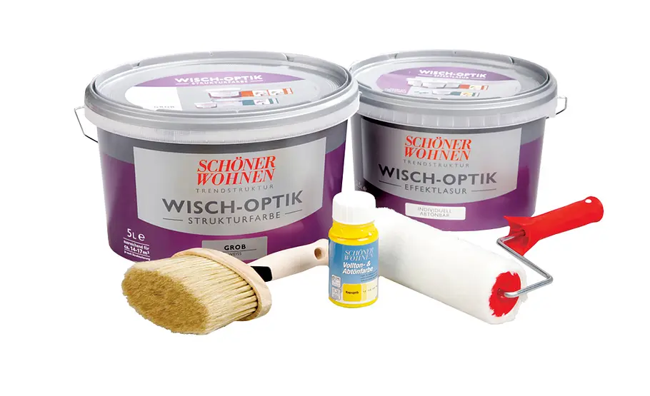 Wand in Wisch-Optik Farbe