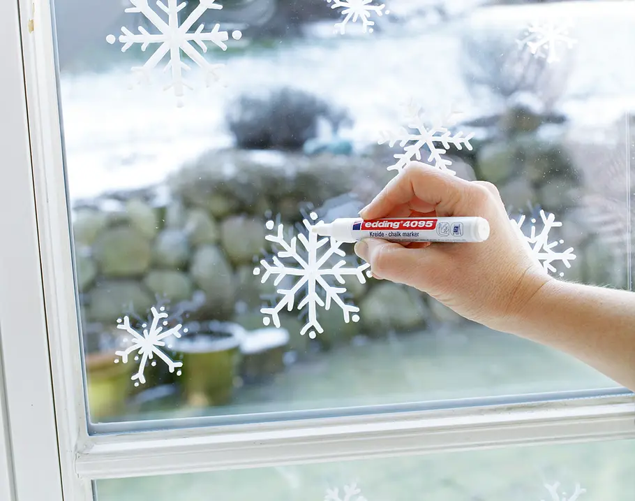 Fensterdeko für Weihnachten basteln Fensterbild basteln