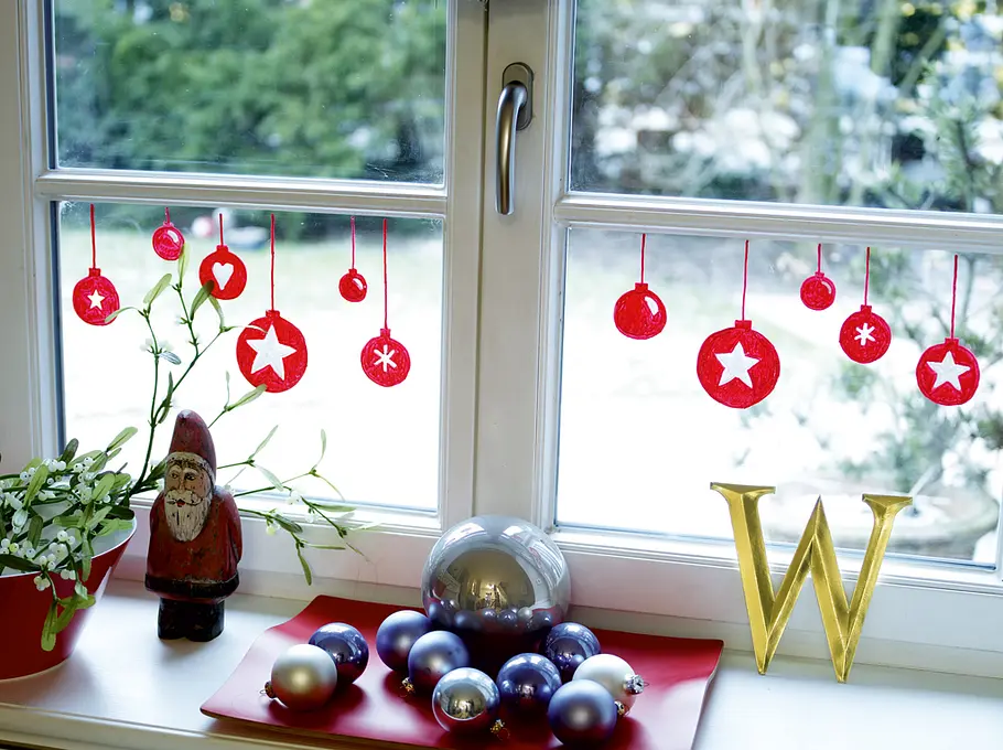 Fensterdeko für Weihnachten basteln Fensterbild basteln