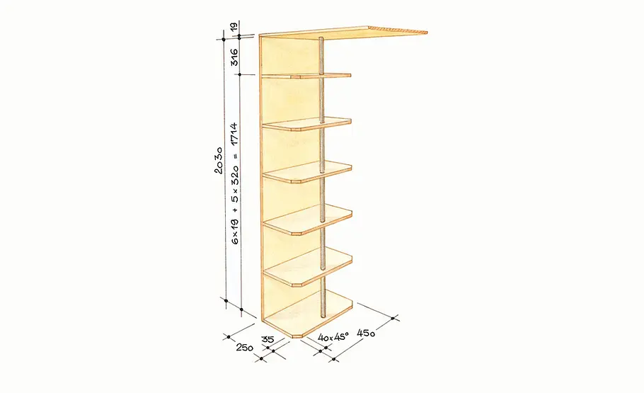 Flurmöbel selber bauen Flurmöbel: Zeichnung