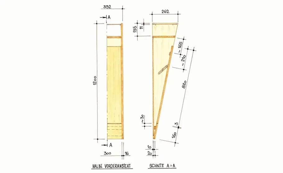 Flurmöbel selber bauen Flurmöbel: Zeichnung
