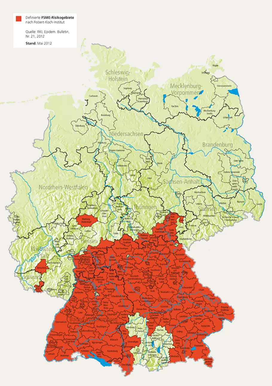FSME-Risikogebiete in Deutschland FSME-Risikogebiete Deutschland