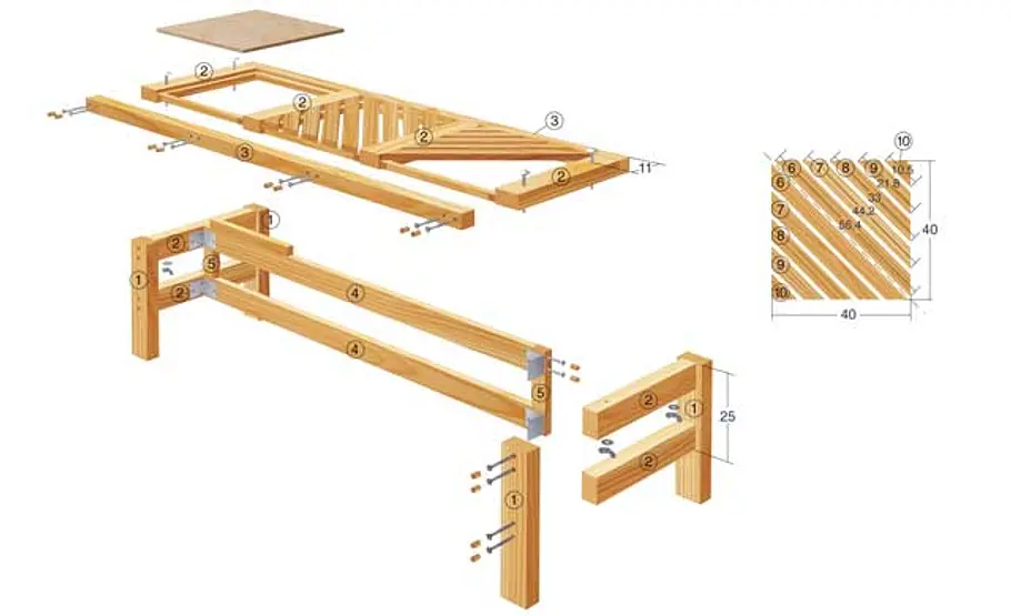 Gartenmöbel-Set zum Klappen Gartenmöbel-Set