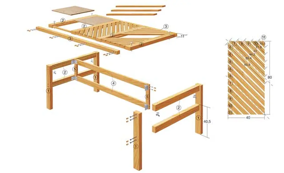 Gartenmöbel-Set zum Klappen Gartenmöbel-Set