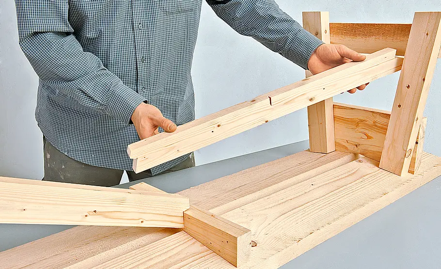 Sitzbank aus Holz Holzbank selber bauen