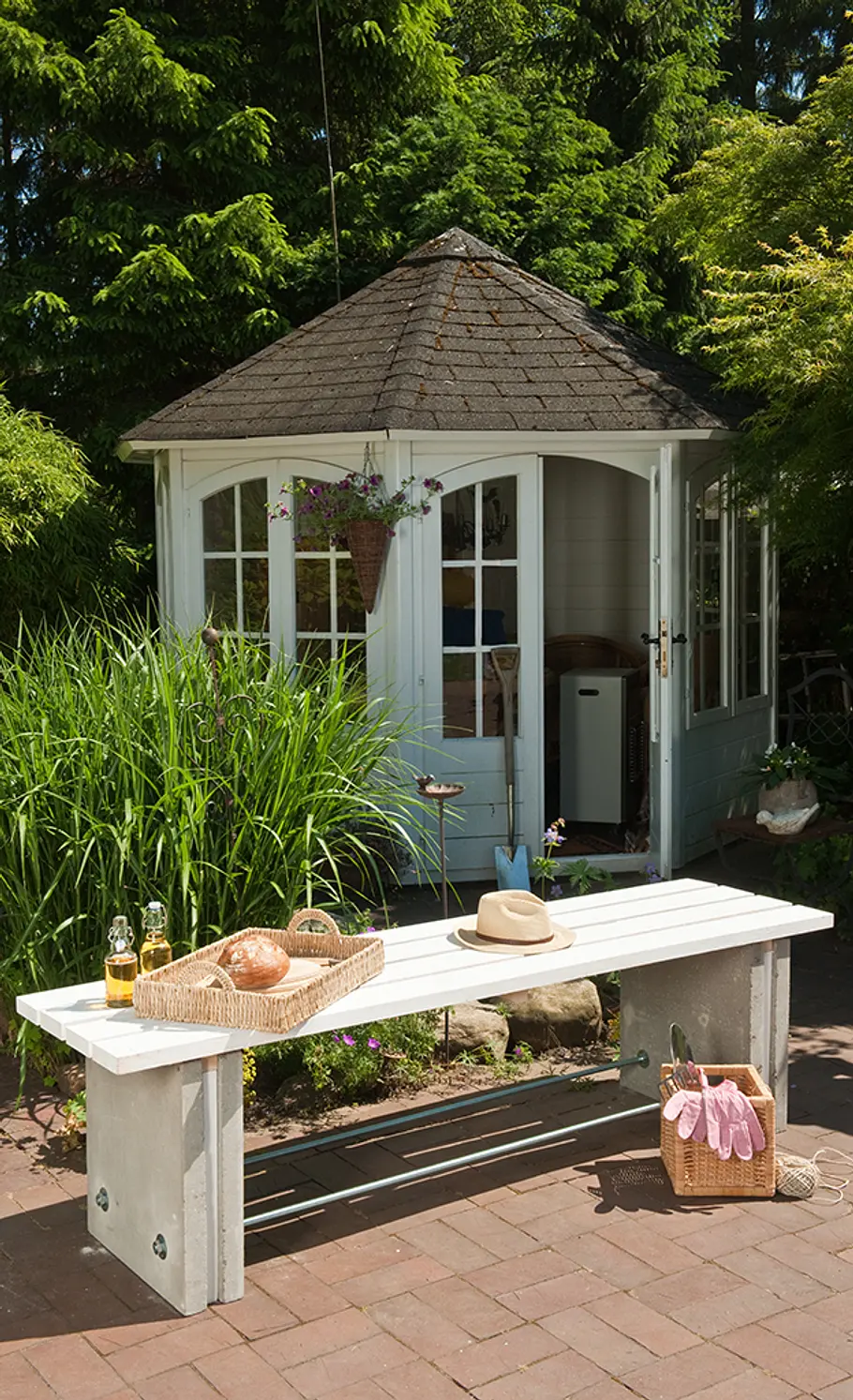 Gartenbank aus Betonplatten Gartenbank aus Beton