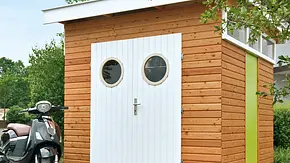 Gartenhaus als Fahrradschuppen Gartenhaus als Fahrradschuppen