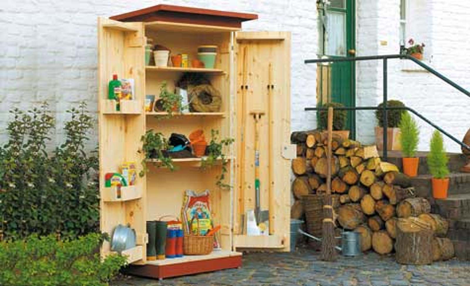 Geräteschuppen aus Holz selbst.de