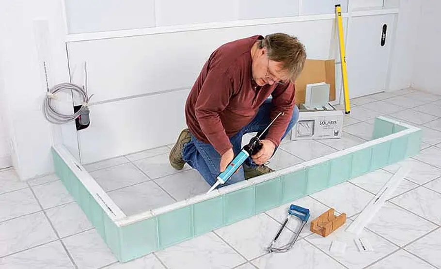 Beleuchtete Glasbausteine: Schritt 9 von 15 Glasbausteine mauern